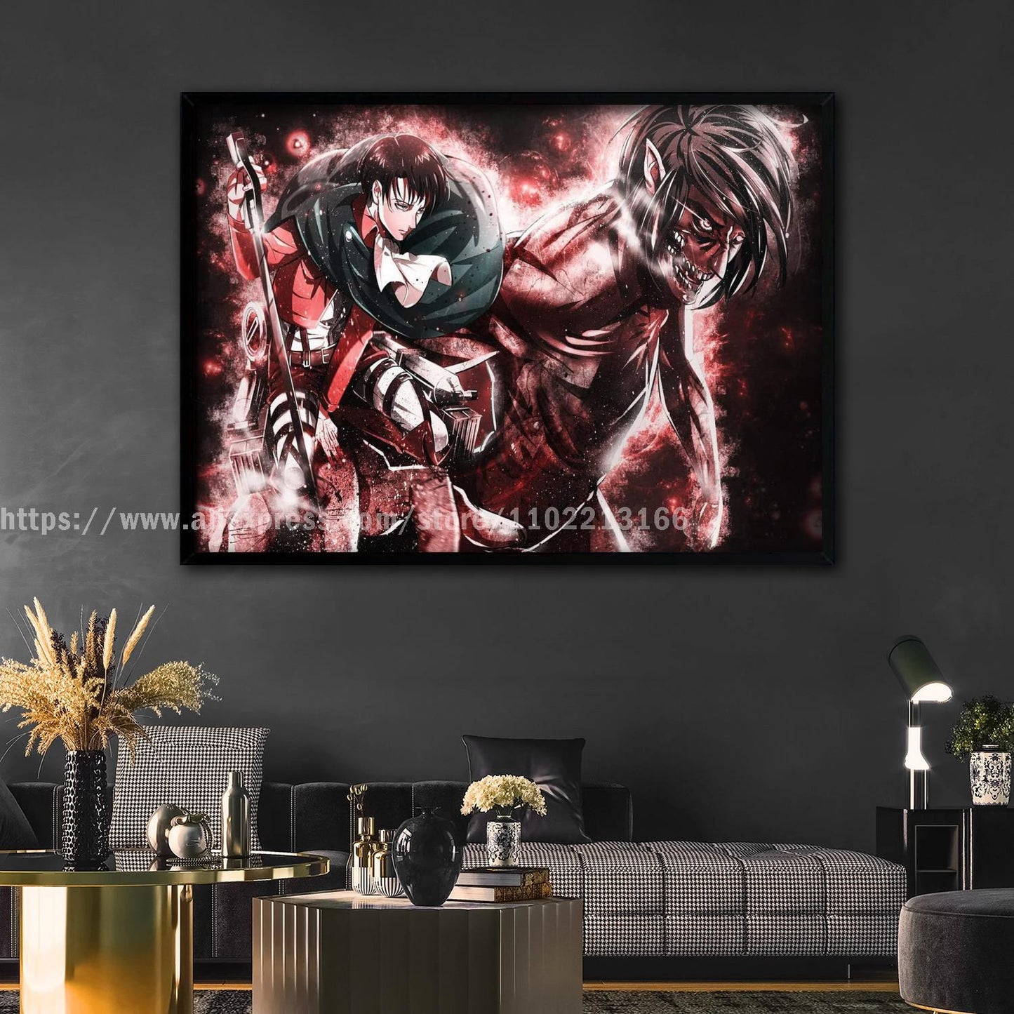 manga plus attack on titan poster Decorative Painting Canvas 24x36 Poster Wall Art Living Room Posters Bedroom Painting