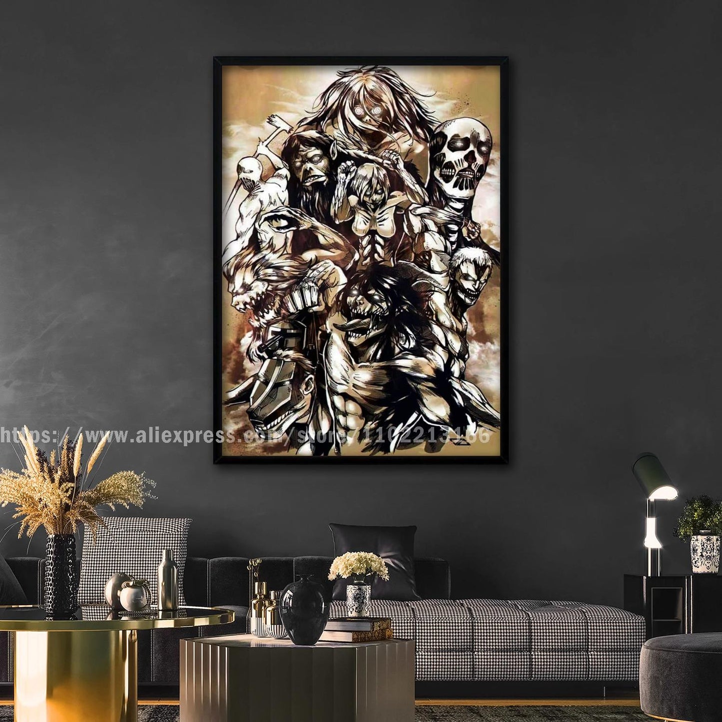 manga plus attack on titan poster Decorative Painting Canvas 24x36 Poster Wall Art Living Room Posters Bedroom Painting