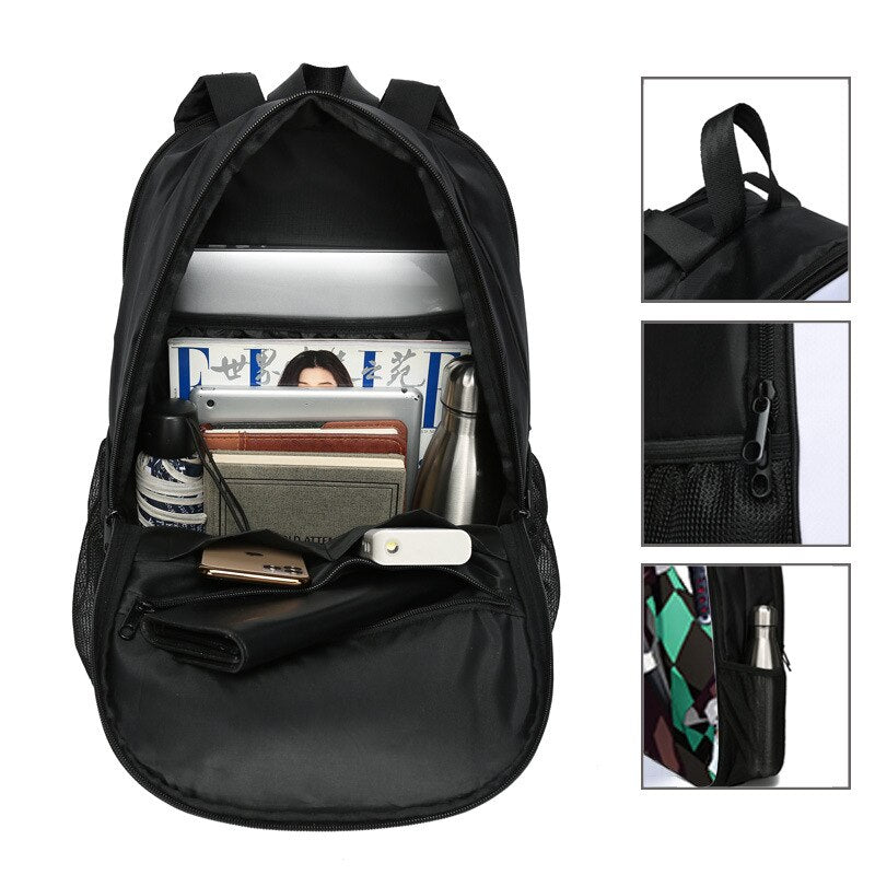 New School Bag Naruto Backpack Double-sided Canvas men Backpack 17 Inch Shoulder Bag For Teenager boys Anime Print Travel gifts