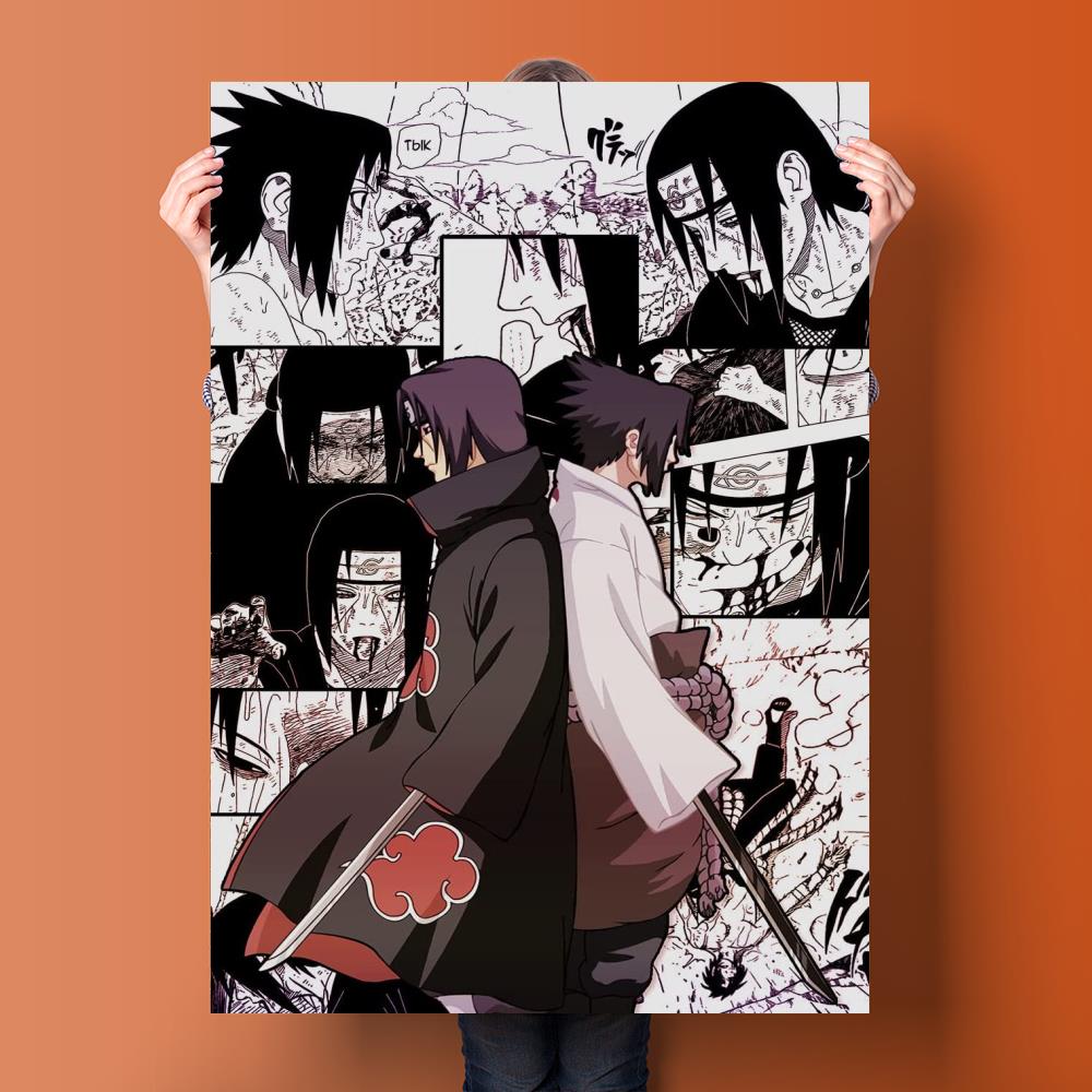 Boruto Uzumaki and Sasuke Anime Poster and Print Canvas Painting Set for Living Room Kids Room Decor Wall Mural