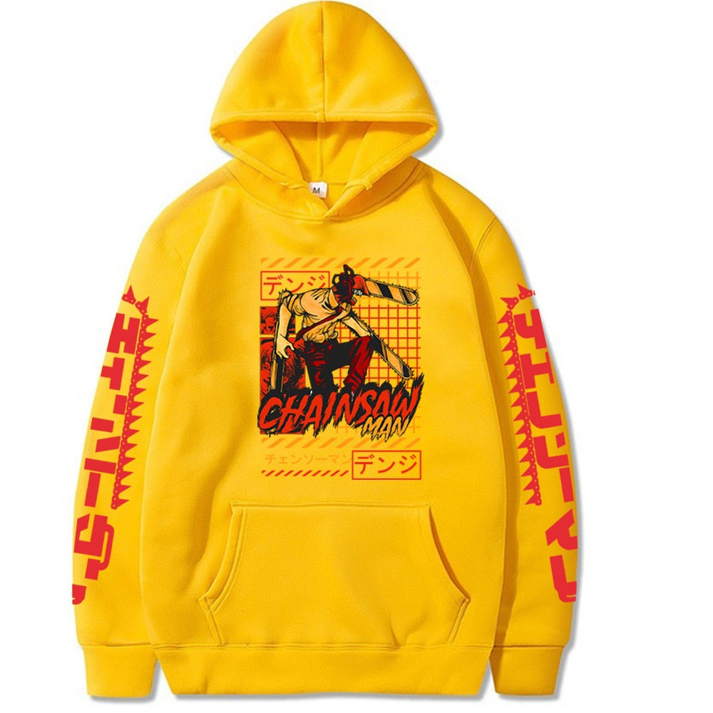 Chainsaw Man Hoodies Japanese Anime Manga Printing Streetwear Casual Long Sleeve Winter Fleece Sweatshirts Men's Clothes Unisex