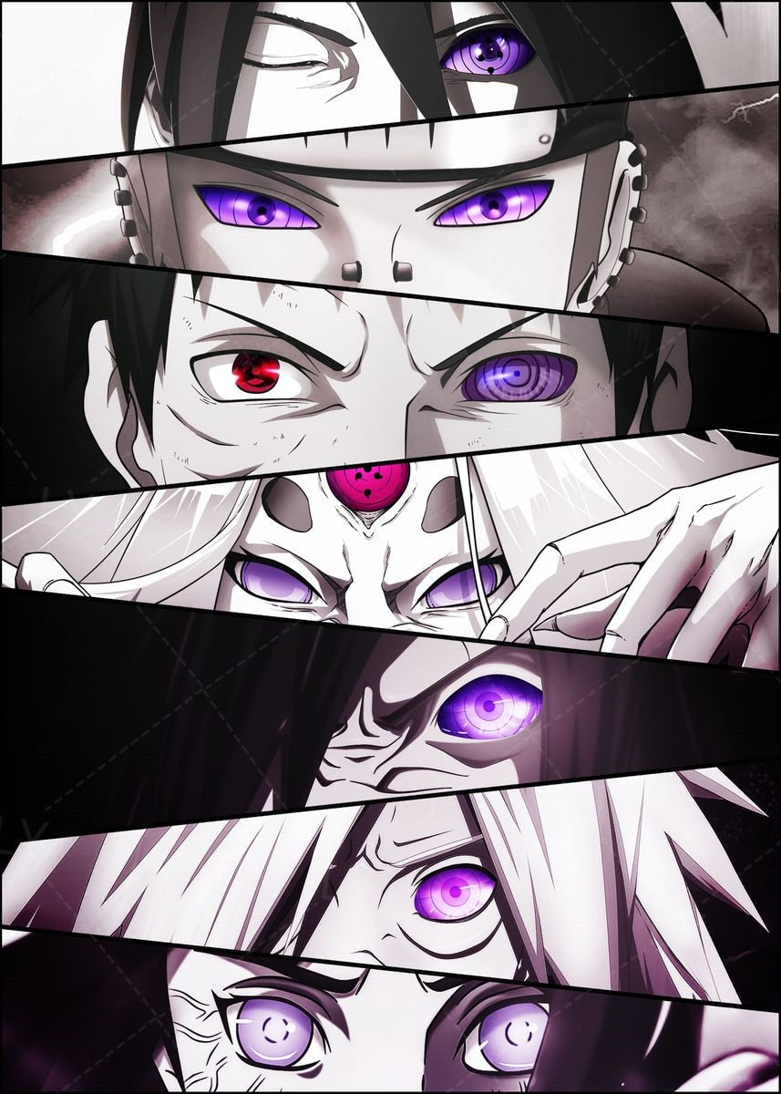 Japanese Anime  Naruto Dragon Ball One Piece Characters Eyes Poster Canvas Painting Wall Prints for Children Room Decor