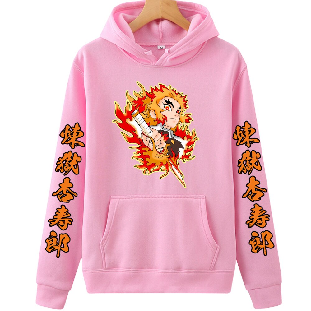 Demon Slayer Hoodie Rengoku Kyoujurou Hoodie Anime Style Autumn Harajuku Style