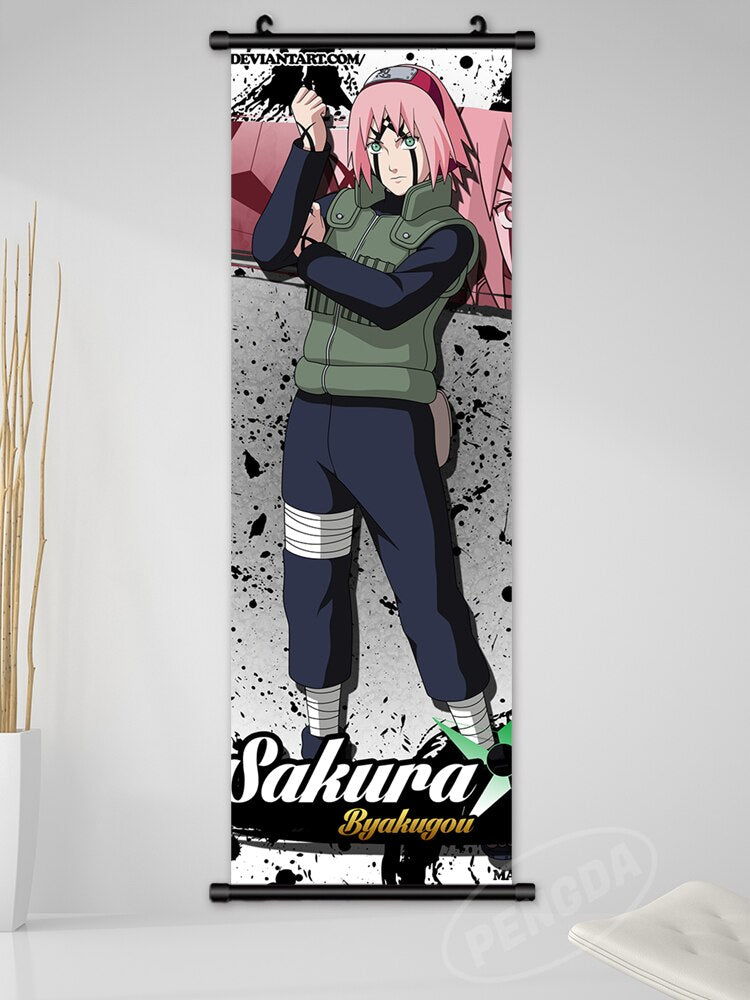 Canvas Wall Art Anime Print Naruto Painting Hatake Kakashi Hanging Scrolls Haruno Sakura Posters Home Decor Living Room Pictures