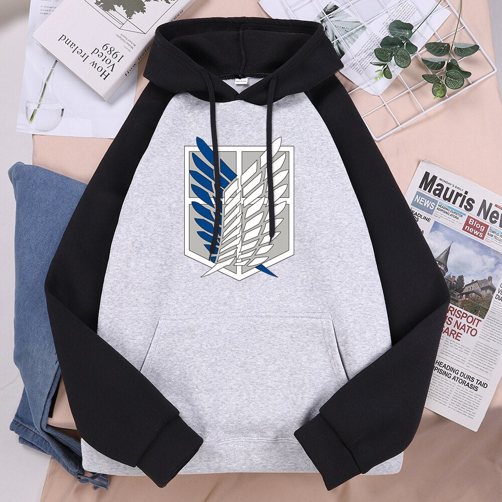 Attack on Titan Hoodie Wings Of Freedom Mikasa Mens Hoodies Japanese Anime Sweatshirt Men Pullover Autumn Winter Warm Streetwear