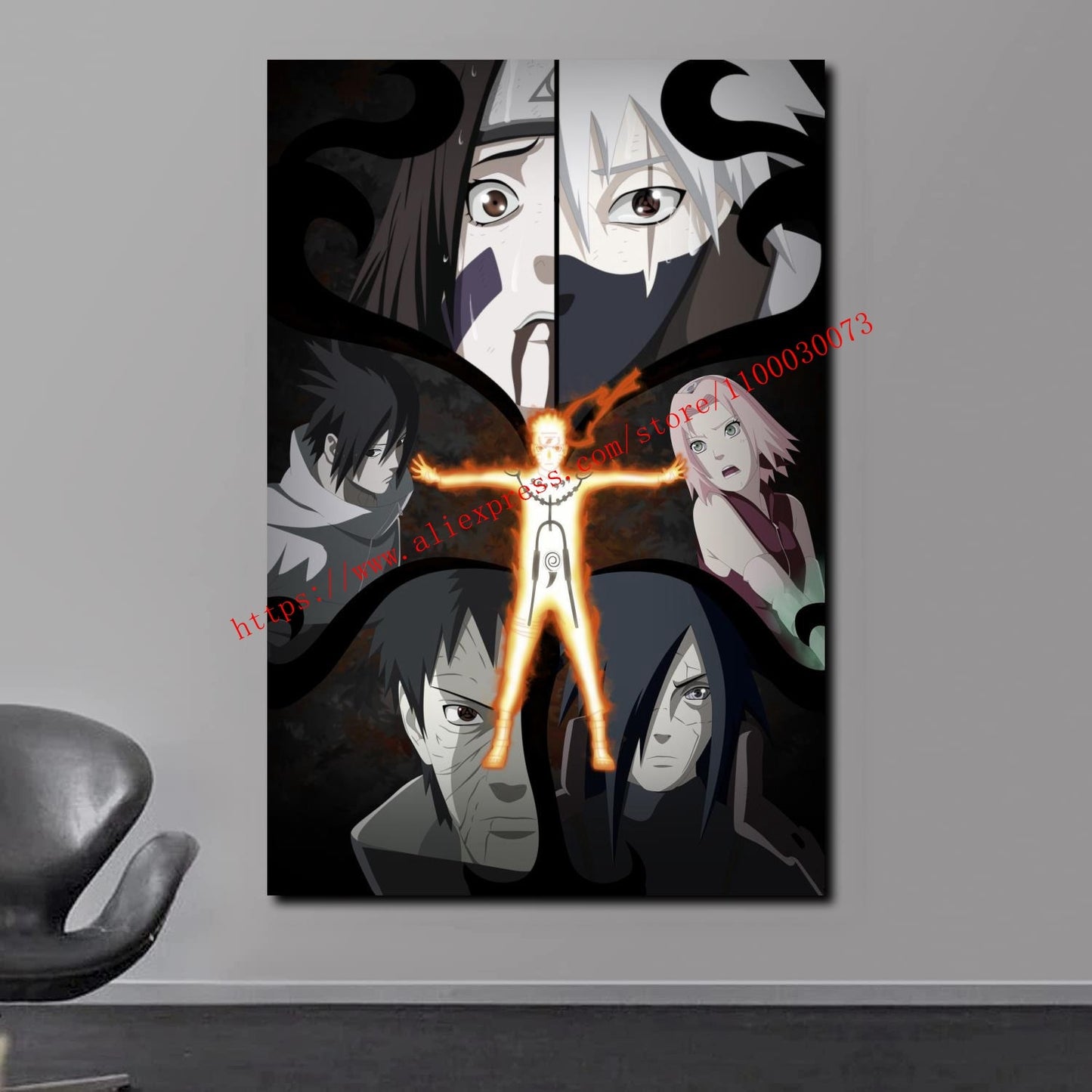 Boruto Uzumaki and Sasuke Anime Poster and Print Canvas Painting Set for Living Room Kids Room Decor Wall Mural