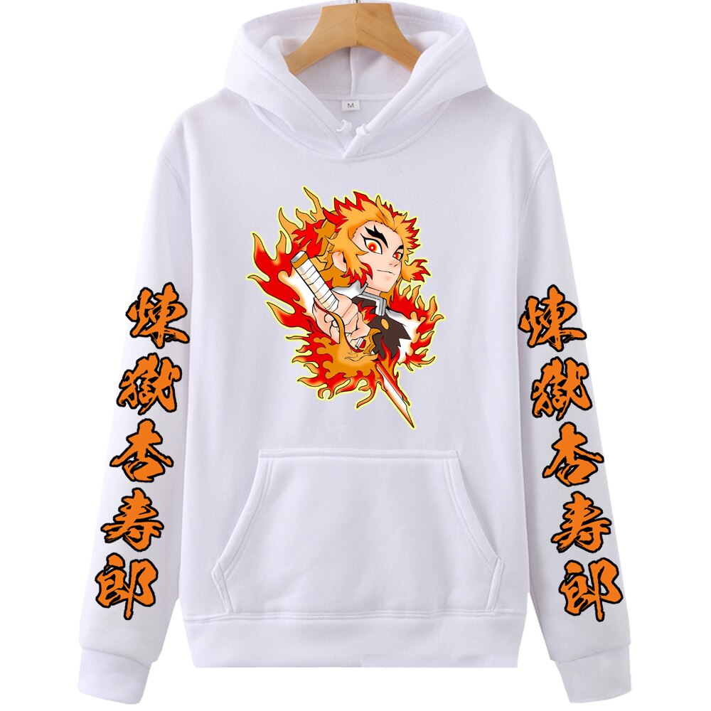 Demon Slayer Hoodie Rengoku Kyoujurou Hoodie Anime Style Autumn Harajuku Style