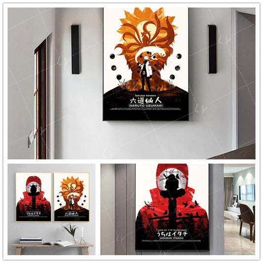 Naruto Anime Uzumaki Uchiha Itachi Canvas Poster Abstract Wall Art Print Mural Children Gift for Modern Living Room Deco