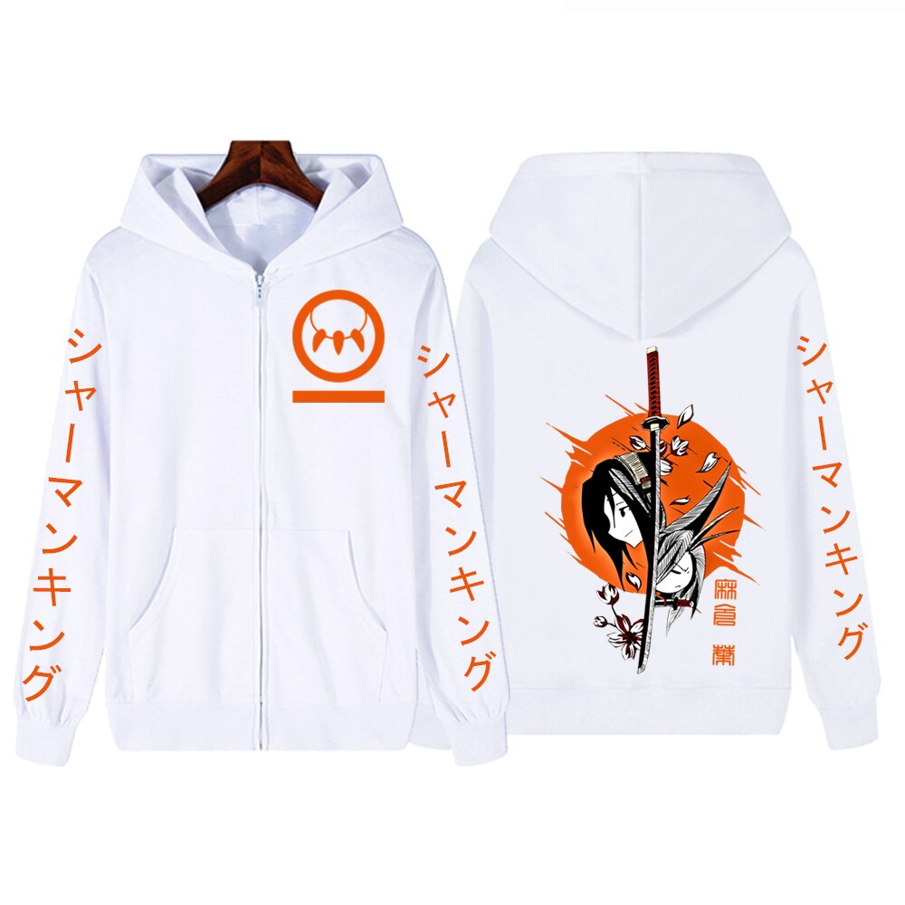 Hoodie Shaman King Oversized Coat Zipper Hoodie Japanese Anime Yoh Asakura Cosplay Loog Sleeve Gift Men Women Hooded