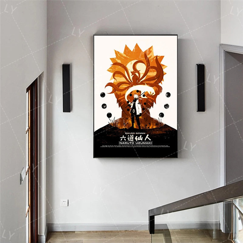 Naruto Anime Uzumaki Uchiha Itachi Canvas Poster Abstract Wall Art Print Mural Children Gift for Modern Living Room Deco