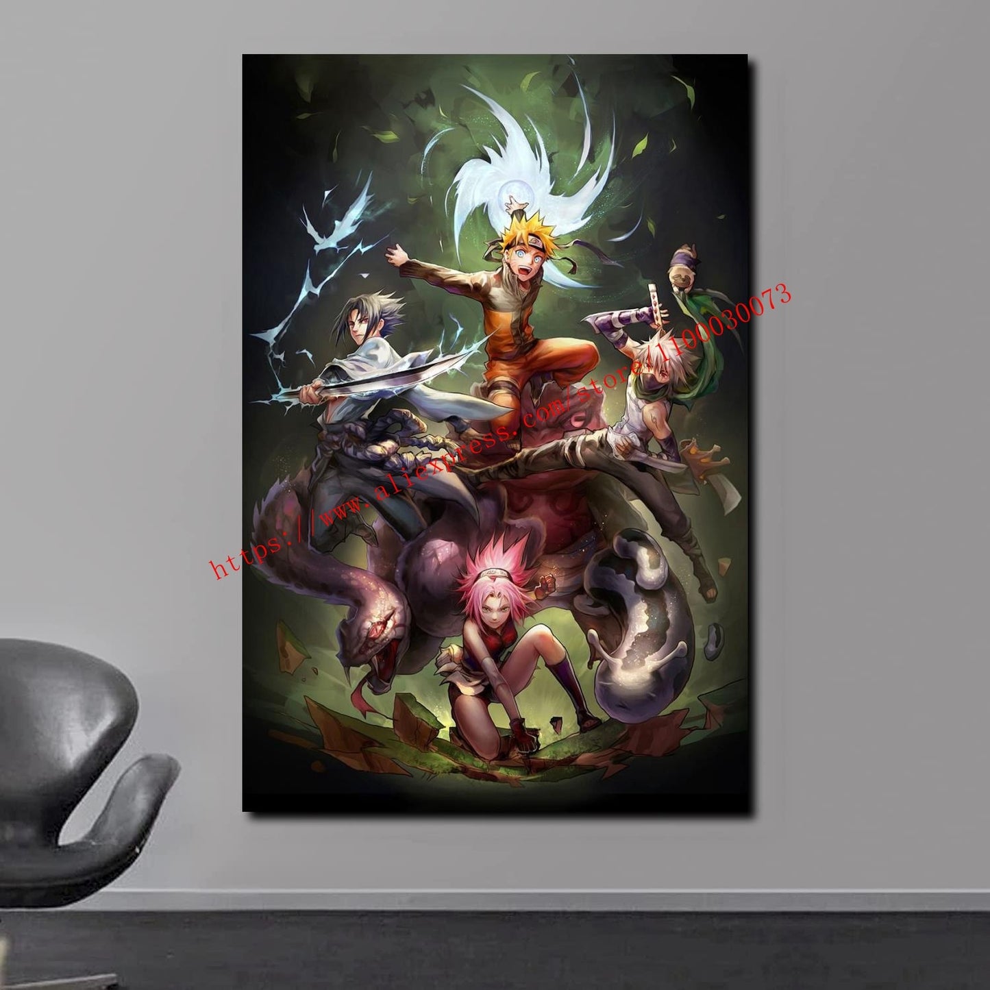 Boruto Uzumaki and Sasuke Anime Poster and Print Canvas Painting Set for Living Room Kids Room Decor Wall Mural