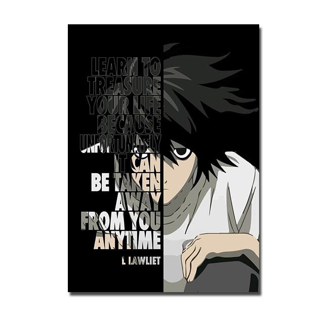 Naruto One Piece Dragon Ball Anime Canvas Painting Motivational Quote Letter Poster Luffy Goku Manga Wall Art Home Decor Cuadros