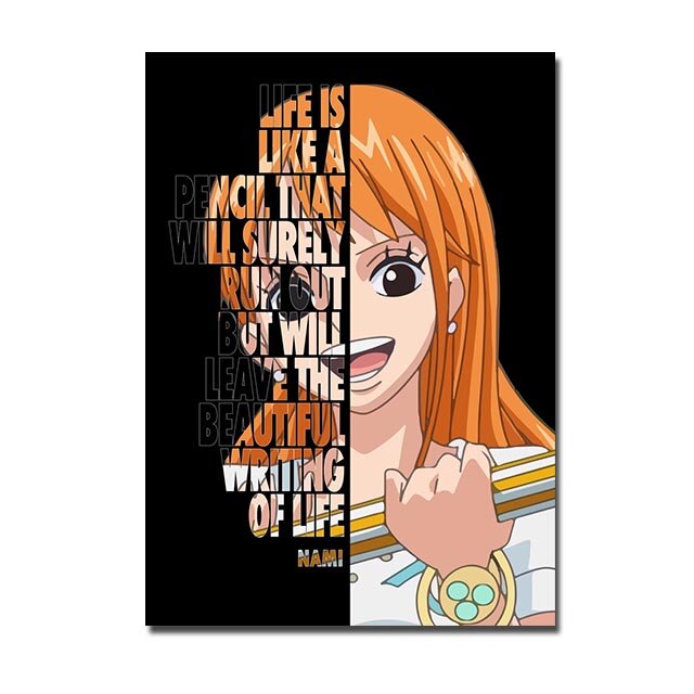 Naruto One Piece Dragon Ball Anime Canvas Painting Motivational Quote Letter Poster Luffy Goku Manga Wall Art Home Decor Cuadros