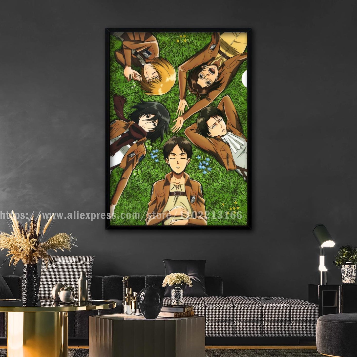 manga plus attack on titan poster Decorative Painting Canvas 24x36 Poster Wall Art Living Room Posters Bedroom Painting