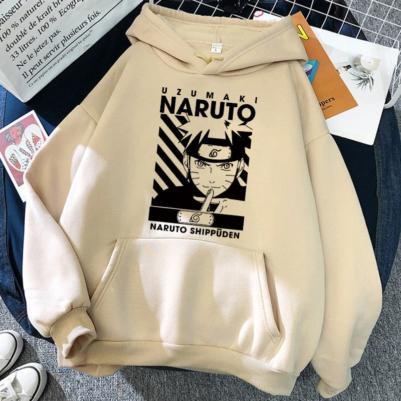 Anime Cream Hoodie with faces