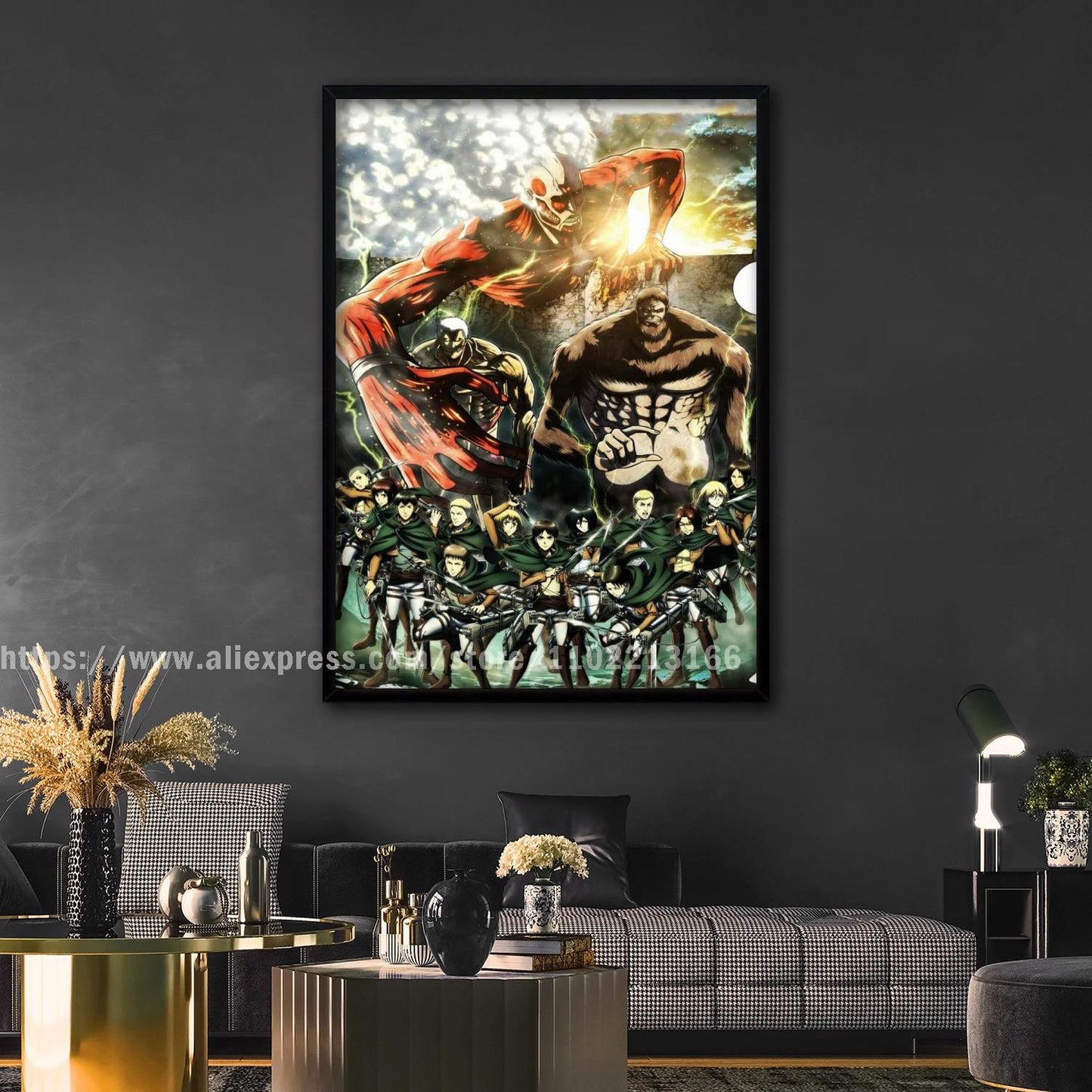 manga plus attack on titan poster Decorative Painting Canvas 24x36 Poster Wall Art Living Room Posters Bedroom Painting