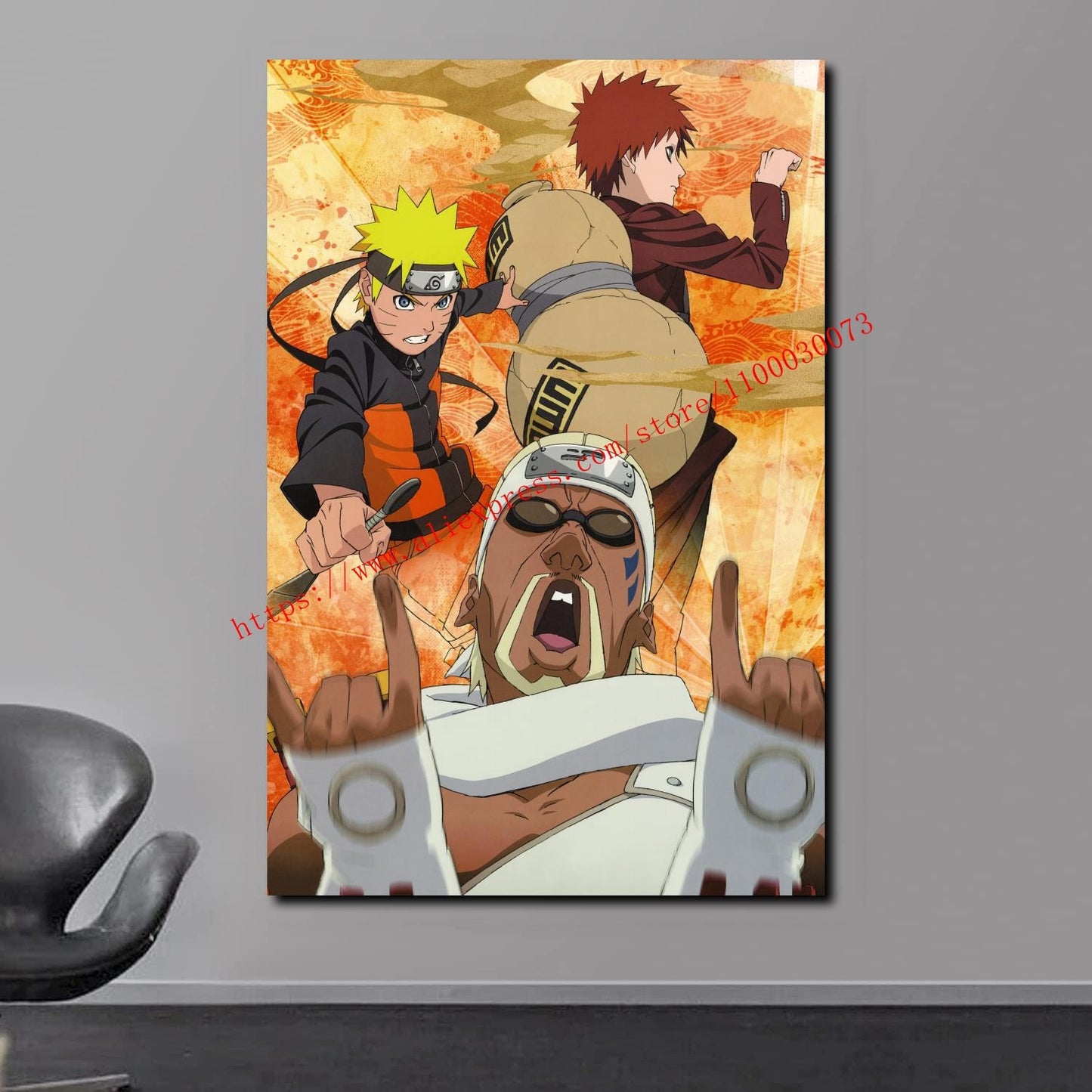 Boruto Uzumaki and Sasuke Anime Poster and Print Canvas Painting Set for Living Room Kids Room Decor Wall Mural