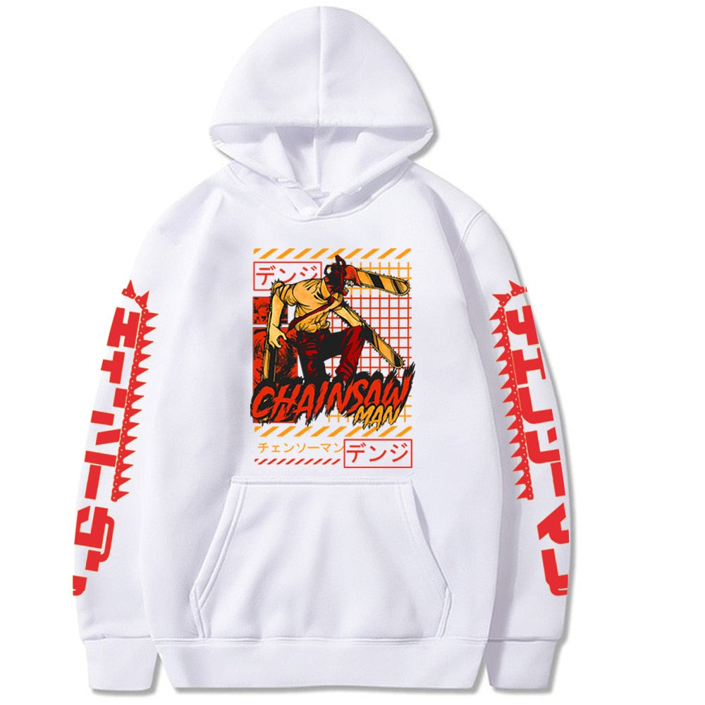 Chainsaw Man Hoodies Japanese Anime Manga Printing Streetwear Casual Long Sleeve Winter Fleece Sweatshirts Men's Clothes Unisex