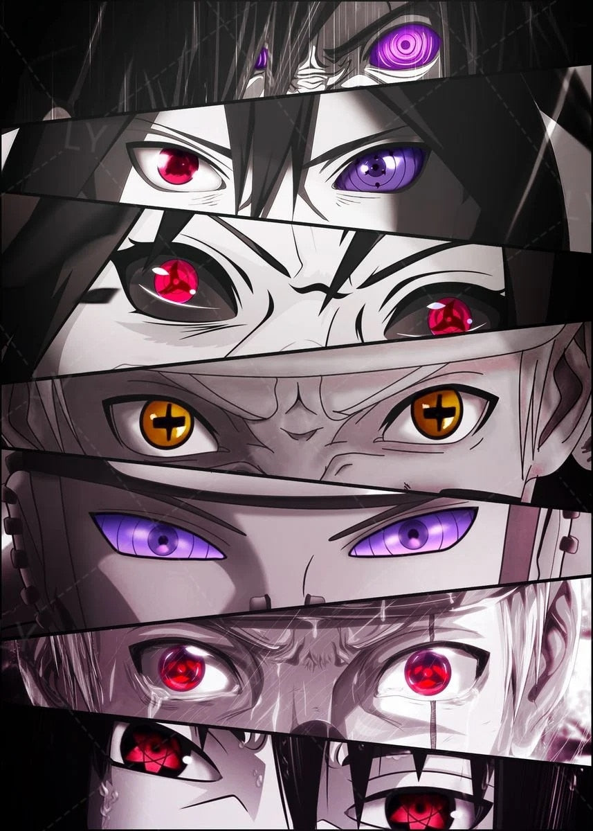 Japanese Anime  Naruto Dragon Ball One Piece Characters Eyes Poster Canvas Painting Wall Prints for Children Room Decor