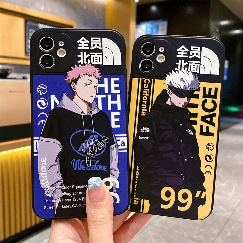 Cute Cartoon Jujutsu Kaisen Sweater Down Jacket Phone Case for IPhone 14 13 12 11 Pro X XS Max XR 7 8 Plus SE2 Gojo Satoru Cover