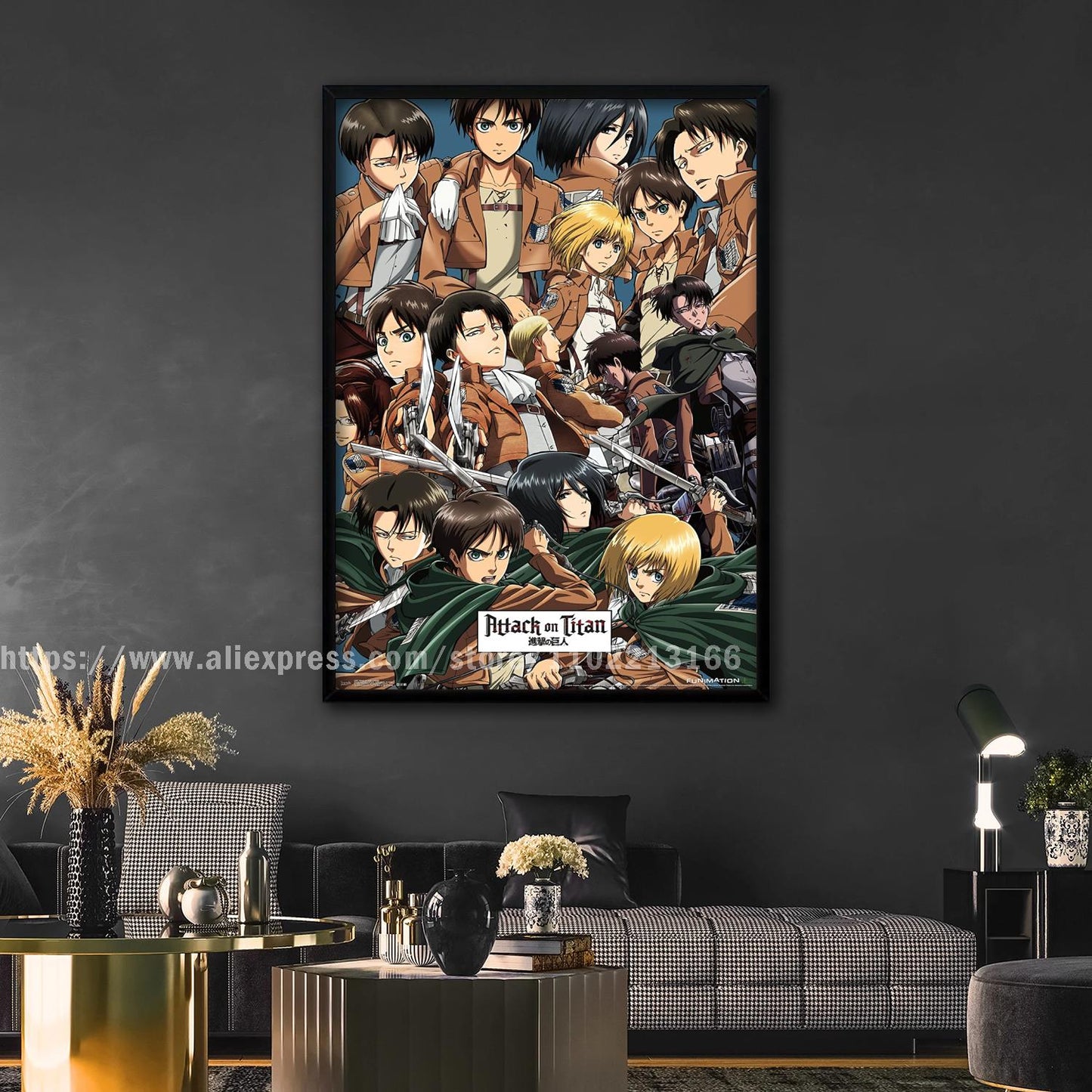 manga plus attack on titan poster Decorative Painting Canvas 24x36 Poster Wall Art Living Room Posters Bedroom Painting