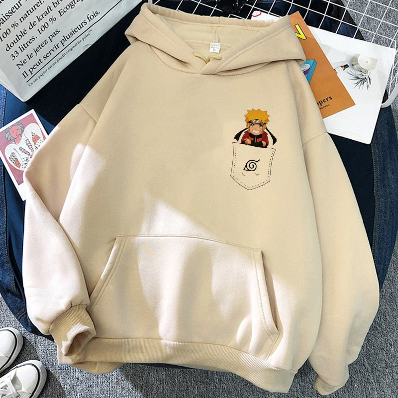 Anime Cream Hoodie with faces