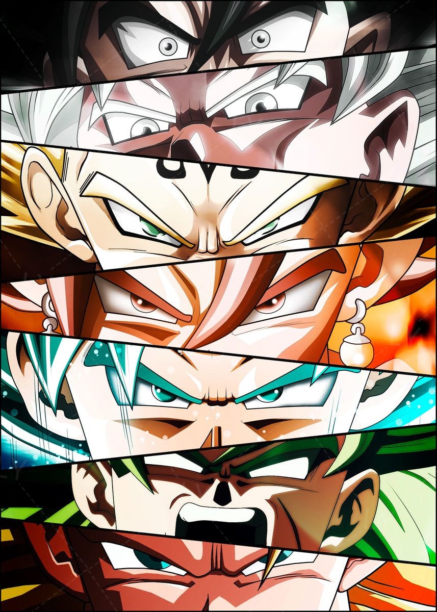 Japanese Anime  Naruto Dragon Ball One Piece Characters Eyes Poster Canvas Painting Wall Prints for Children Room Decor