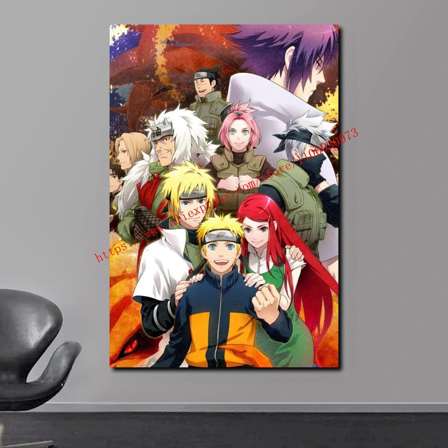 Boruto Uzumaki and Sasuke Anime Poster and Print Canvas Painting Set for Living Room Kids Room Decor Wall Mural