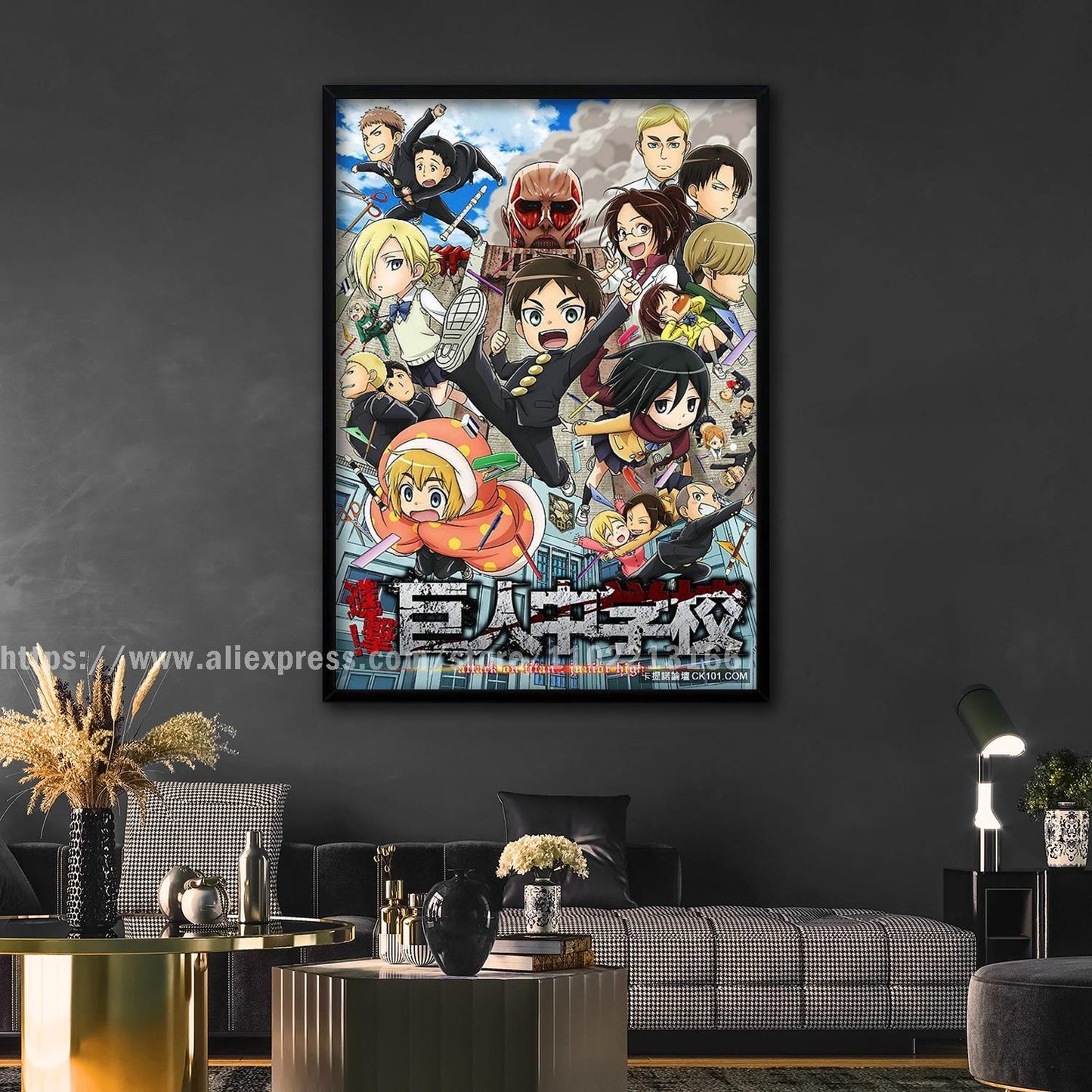 manga plus attack on titan poster Decorative Painting Canvas 24x36 Poster Wall Art Living Room Posters Bedroom Painting