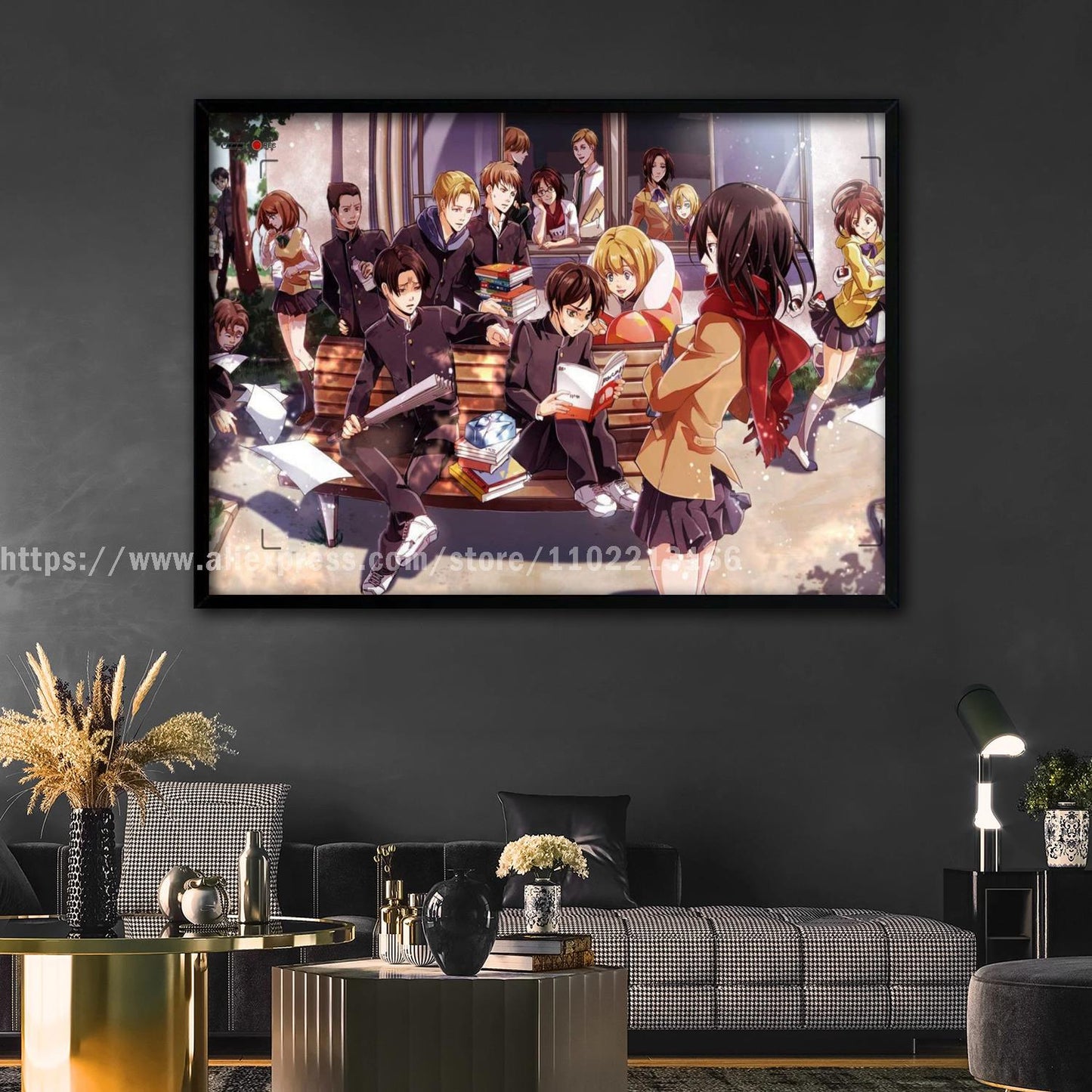 manga plus attack on titan poster Decorative Painting Canvas 24x36 Poster Wall Art Living Room Posters Bedroom Painting