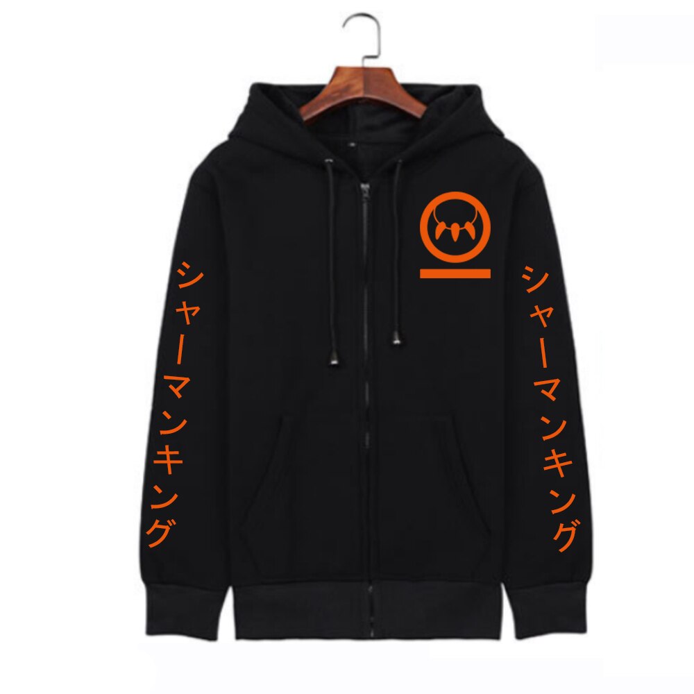 Hoodie Shaman King Oversized Coat Zipper Hoodie Japanese Anime Yoh Asakura Cosplay Loog Sleeve Gift Men Women Hooded