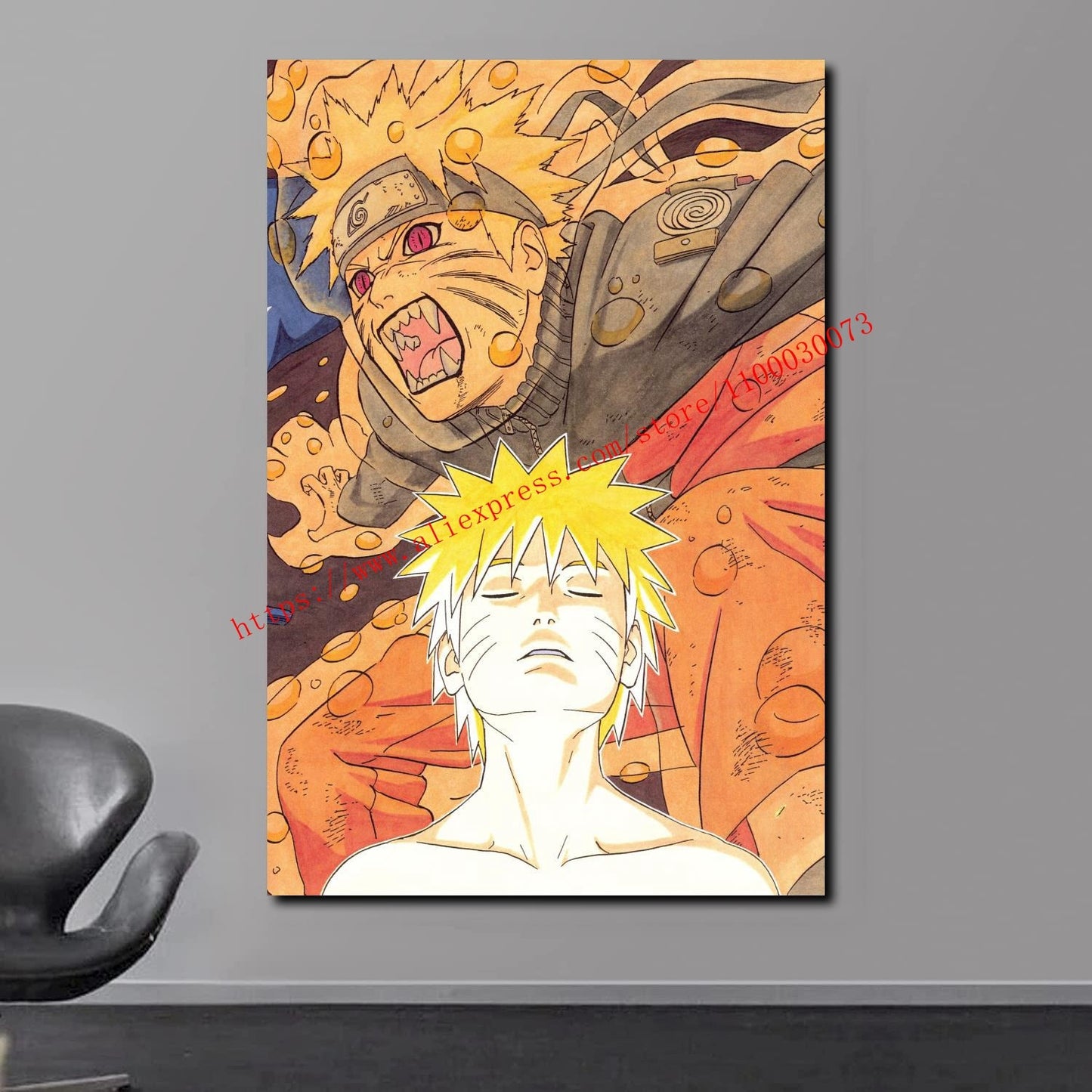 Boruto Uzumaki and Sasuke Anime Poster and Print Canvas Painting Set for Living Room Kids Room Decor Wall Mural