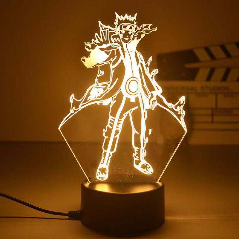 Naruto Uzumaki LED Night Light Toys Akatsuki Kakashi Hatake Kids Bedroom Nightlight Itachi Uchiha 3d Lamp Toys Gift