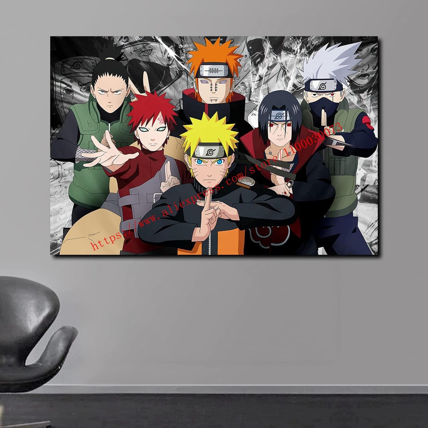 Boruto Uzumaki and Sasuke Anime Poster and Print Canvas Painting Set for Living Room Kids Room Decor Wall Mural