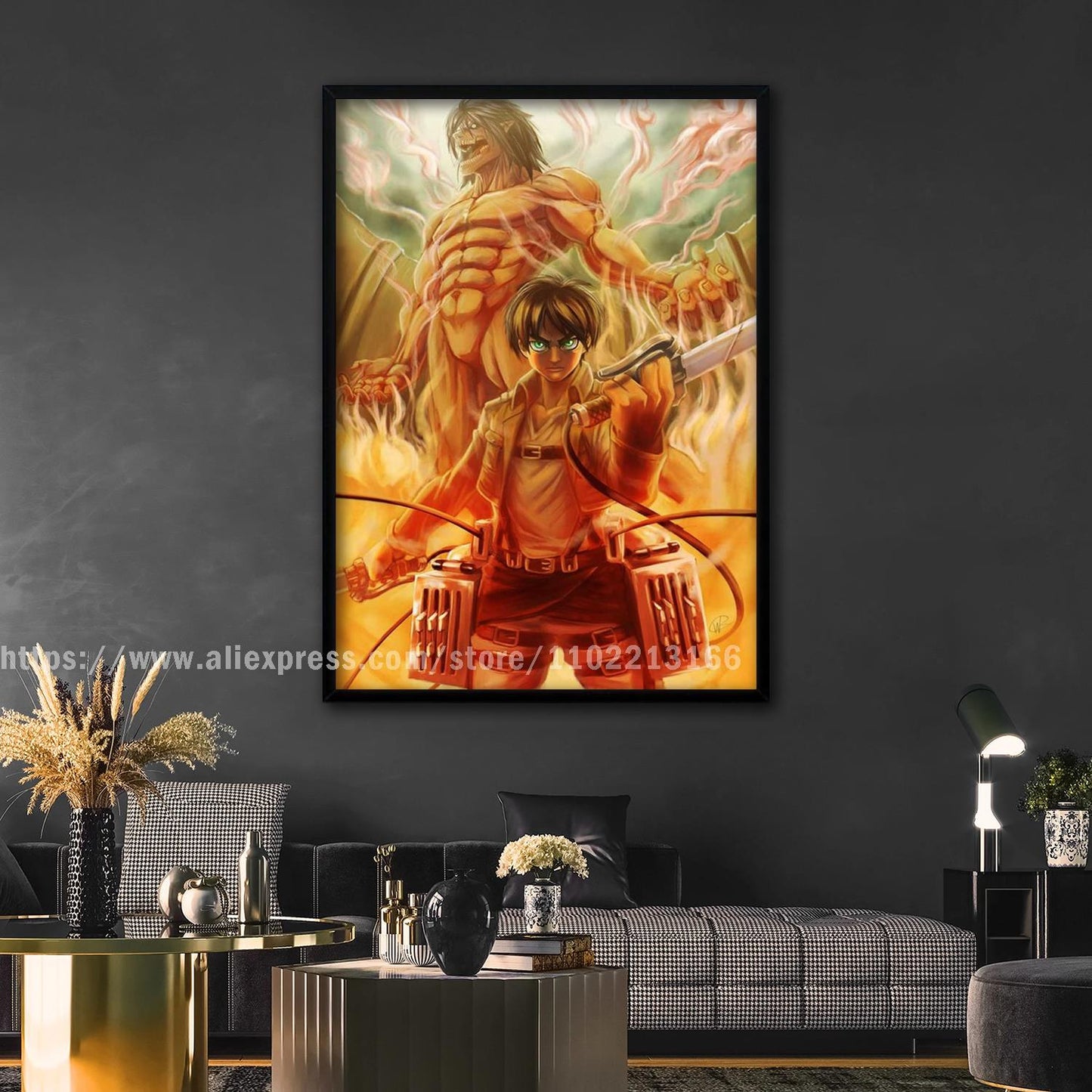 manga plus attack on titan poster Decorative Painting Canvas 24x36 Poster Wall Art Living Room Posters Bedroom Painting