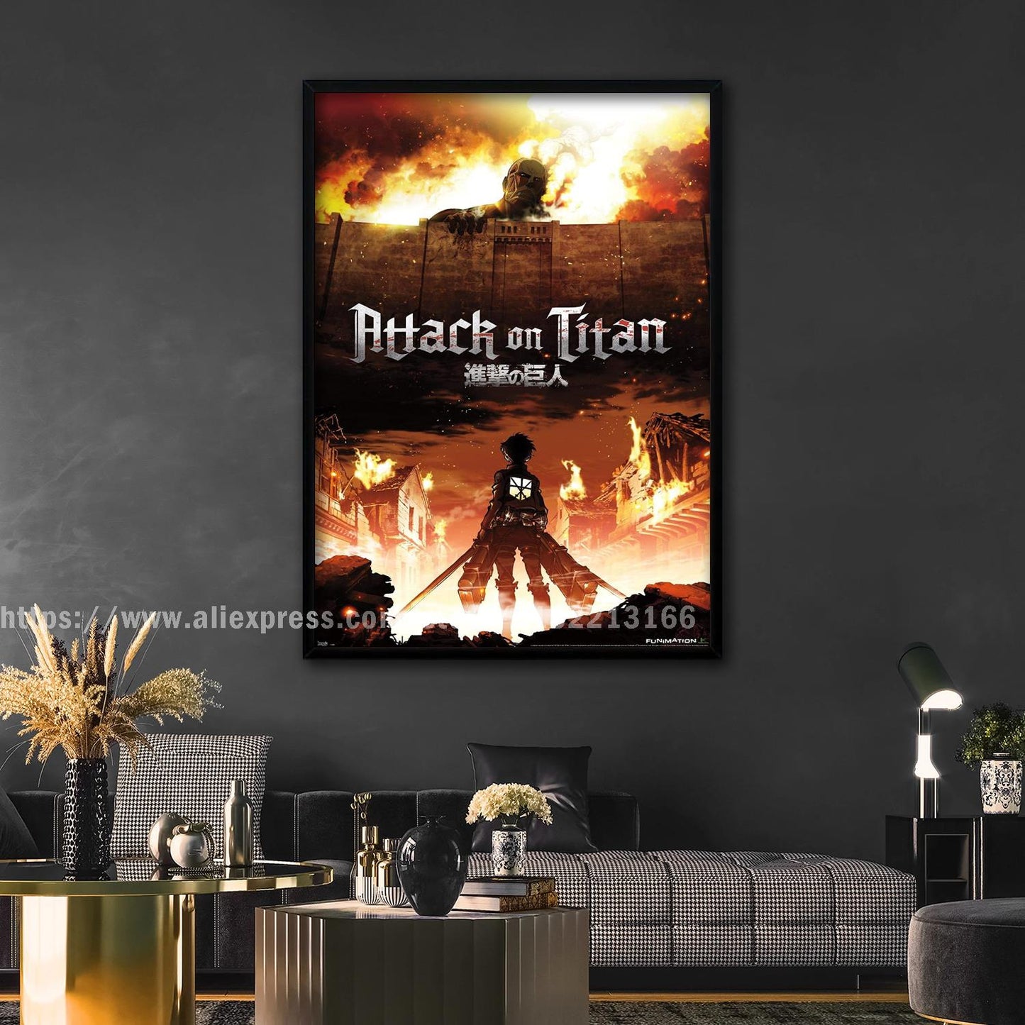 manga plus attack on titan poster Decorative Painting Canvas 24x36 Poster Wall Art Living Room Posters Bedroom Painting