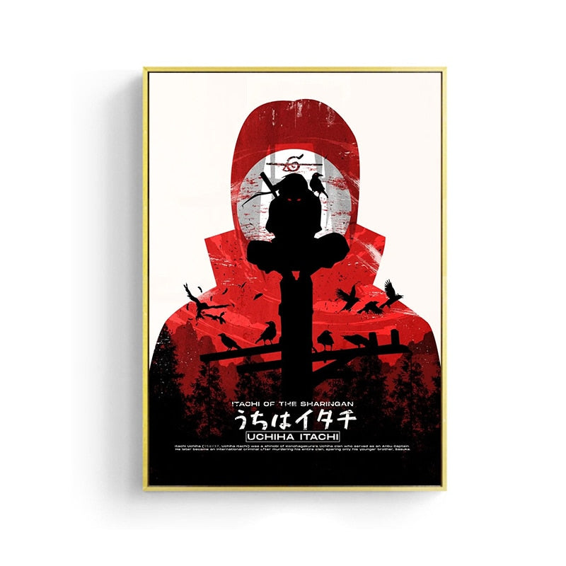 Naruto Anime Uzumaki Uchiha Itachi Canvas Poster Abstract Wall Art Print Mural Children Gift for Modern Living Room Deco