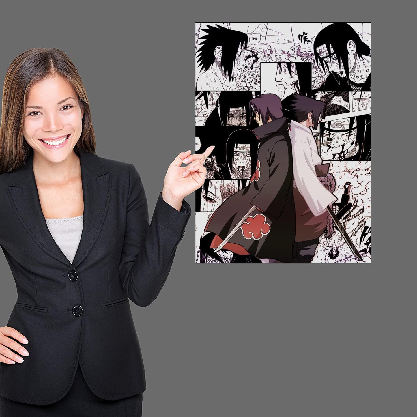 Boruto Uzumaki and Sasuke Anime Poster and Print Canvas Painting Set for Living Room Kids Room Decor Wall Mural