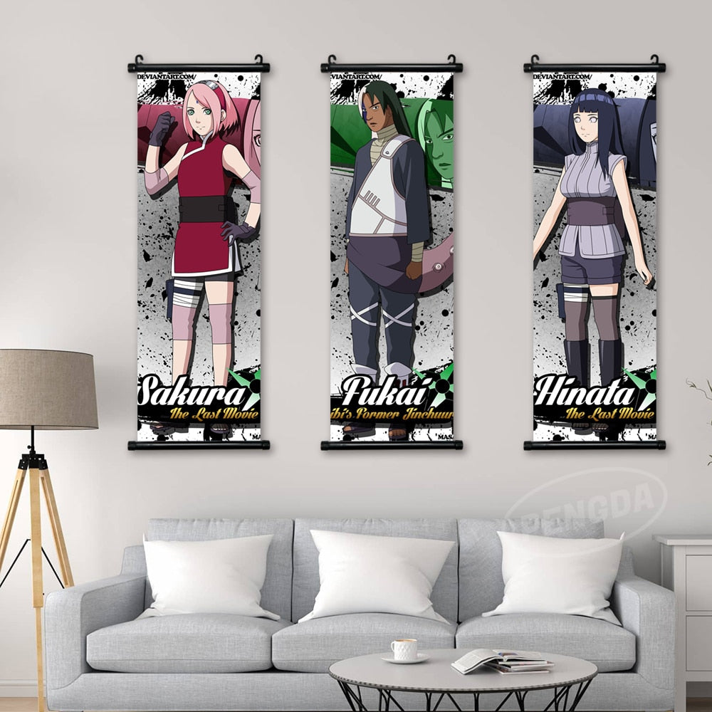Canvas Wall Art Anime Print Naruto Painting Hatake Kakashi Hanging Scrolls Haruno Sakura Posters Home Decor Living Room Pictures