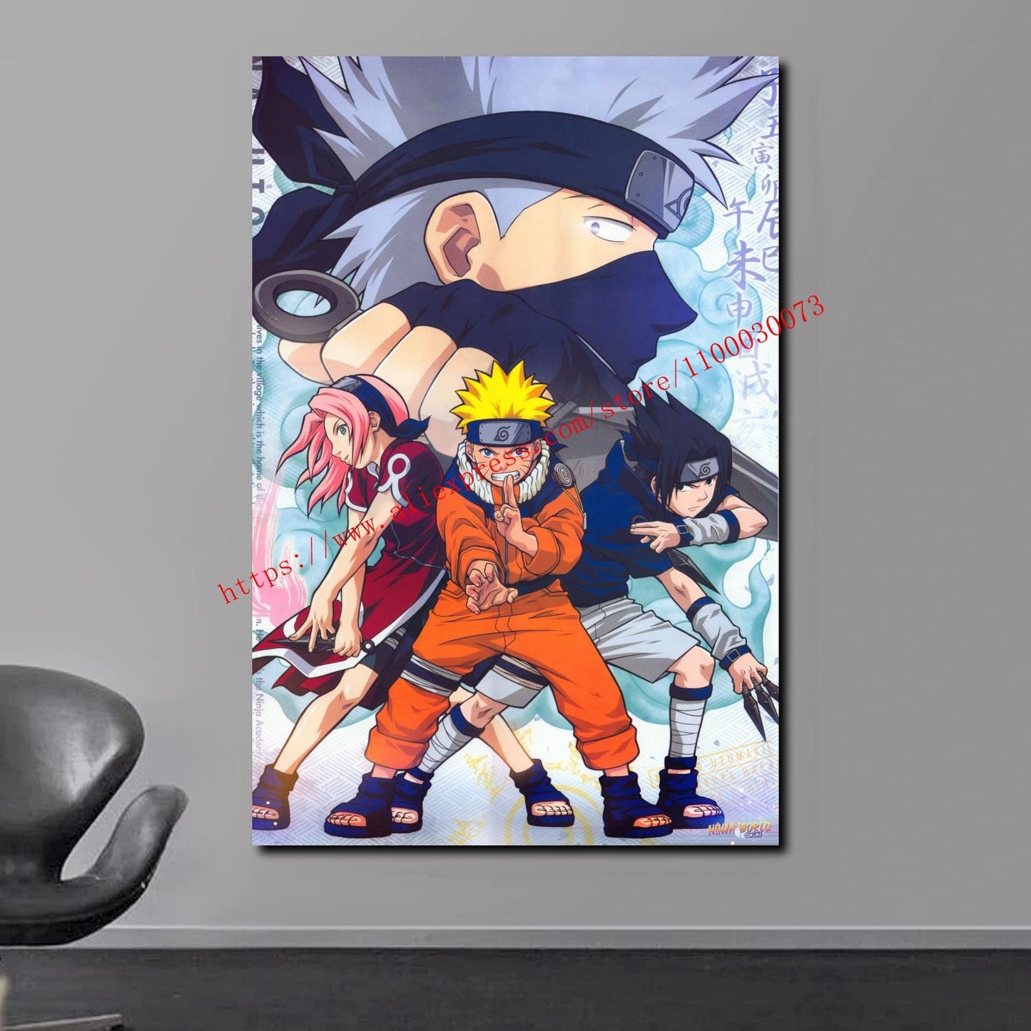 Boruto Uzumaki and Sasuke Anime Poster and Print Canvas Painting Set for Living Room Kids Room Decor Wall Mural