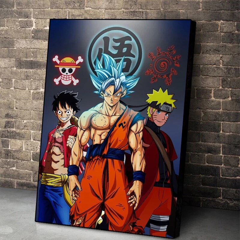 Anime Dragon Ball Canvas Poster Print Super Goku Luffy Uzumaki Naruto Mural Art Decoration Wall Prints Children Home Decor