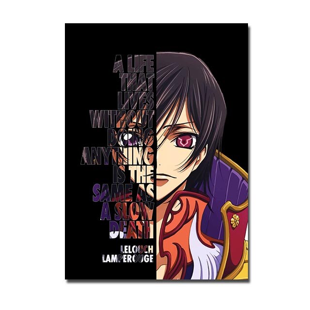 Naruto One Piece Dragon Ball Anime Canvas Painting Motivational Quote Letter Poster Luffy Goku Manga Wall Art Home Decor Cuadros