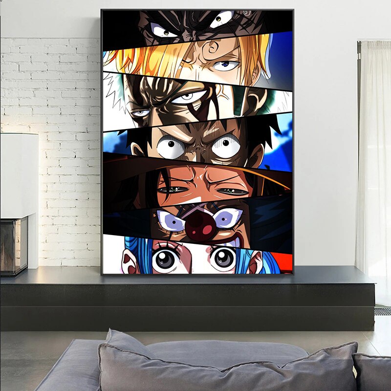 Japanese Anime  Naruto Dragon Ball One Piece Characters Eyes Poster Canvas Painting Wall Prints for Children Room Decor