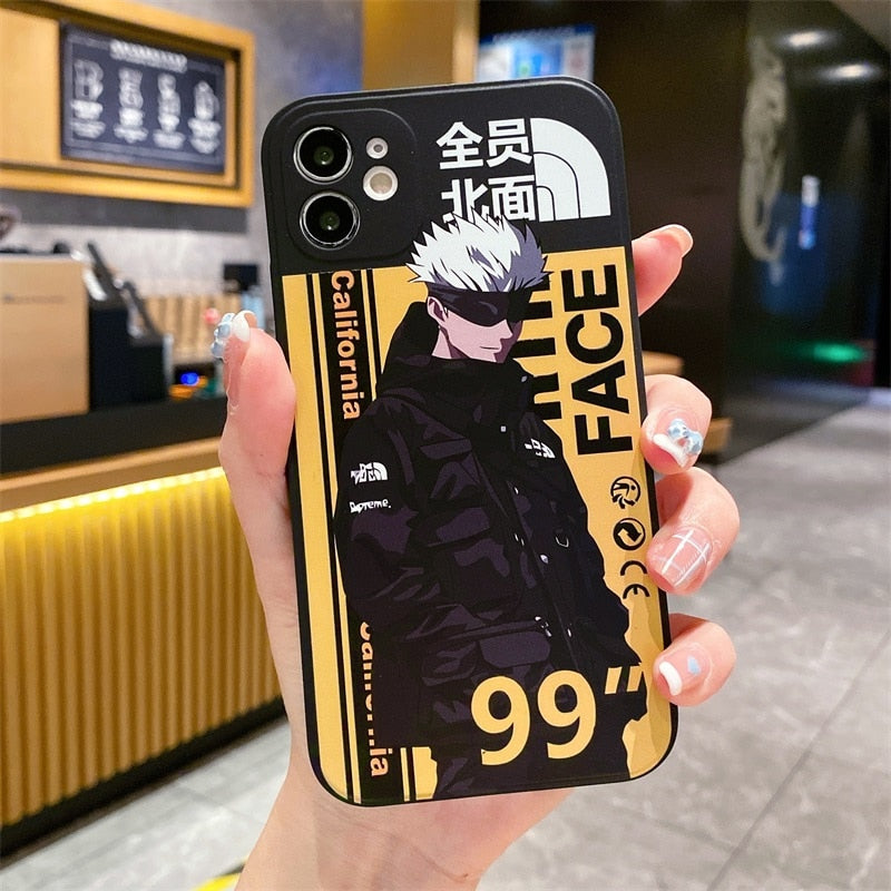Cute Cartoon Jujutsu Kaisen Sweater Down Jacket Phone Case for IPhone 14 13 12 11 Pro X XS Max XR 7 8 Plus SE2 Gojo Satoru Cover